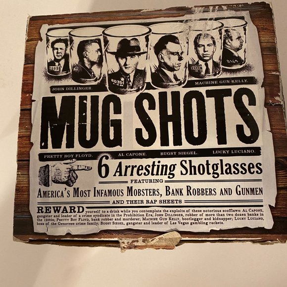 Mug Shots Shot Glasses NEW Great Man Cave Gift - Picture 3 of 3